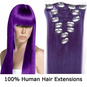 15"18"20"22"7Pcs 70g/80g/set Straight Clip In/On Remy Human Hair Extensions #Lila