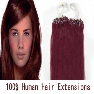 14"16"18"20"22"24"26"100pcs/Set Micro Ring Loop Hair Remy Human Hair Extensions #Bug